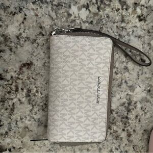 Michael Kors Grey Monogram Wristlet Wallet